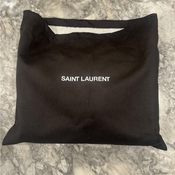 Yves Saint Laurent Black Quilted Clutch with Gold Logo - Picture 5 of 6